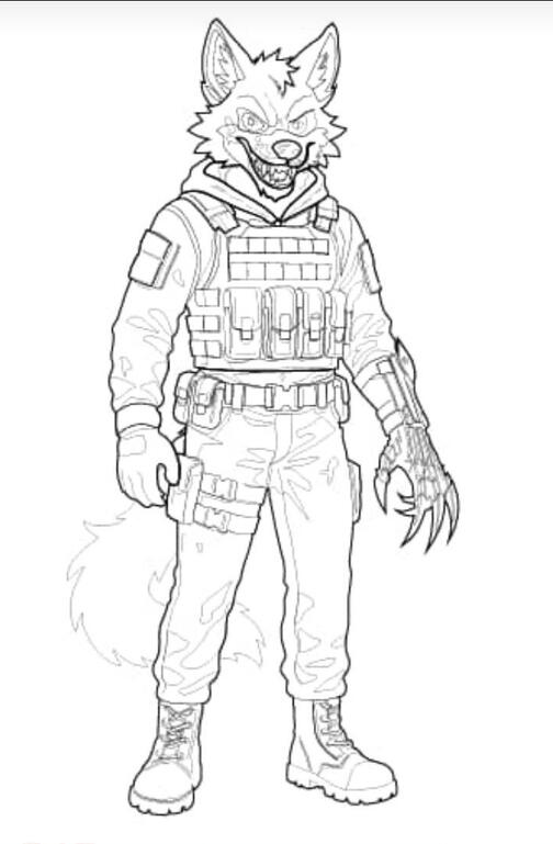 line art military sona